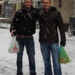 Cousin Cliff and I on the streets of Sion